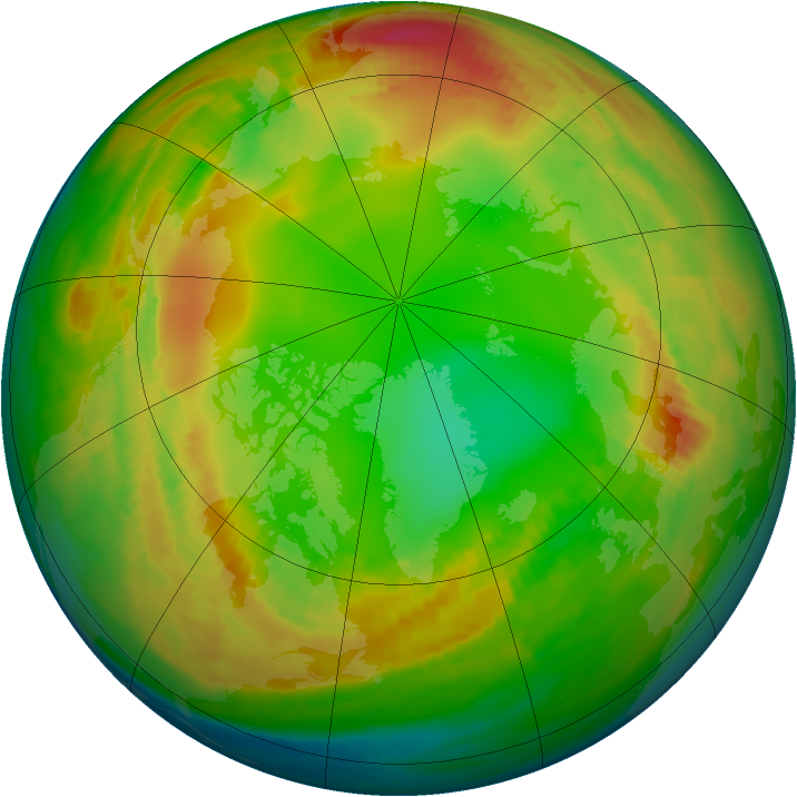 Arctic ozone map for 21 January 1984
